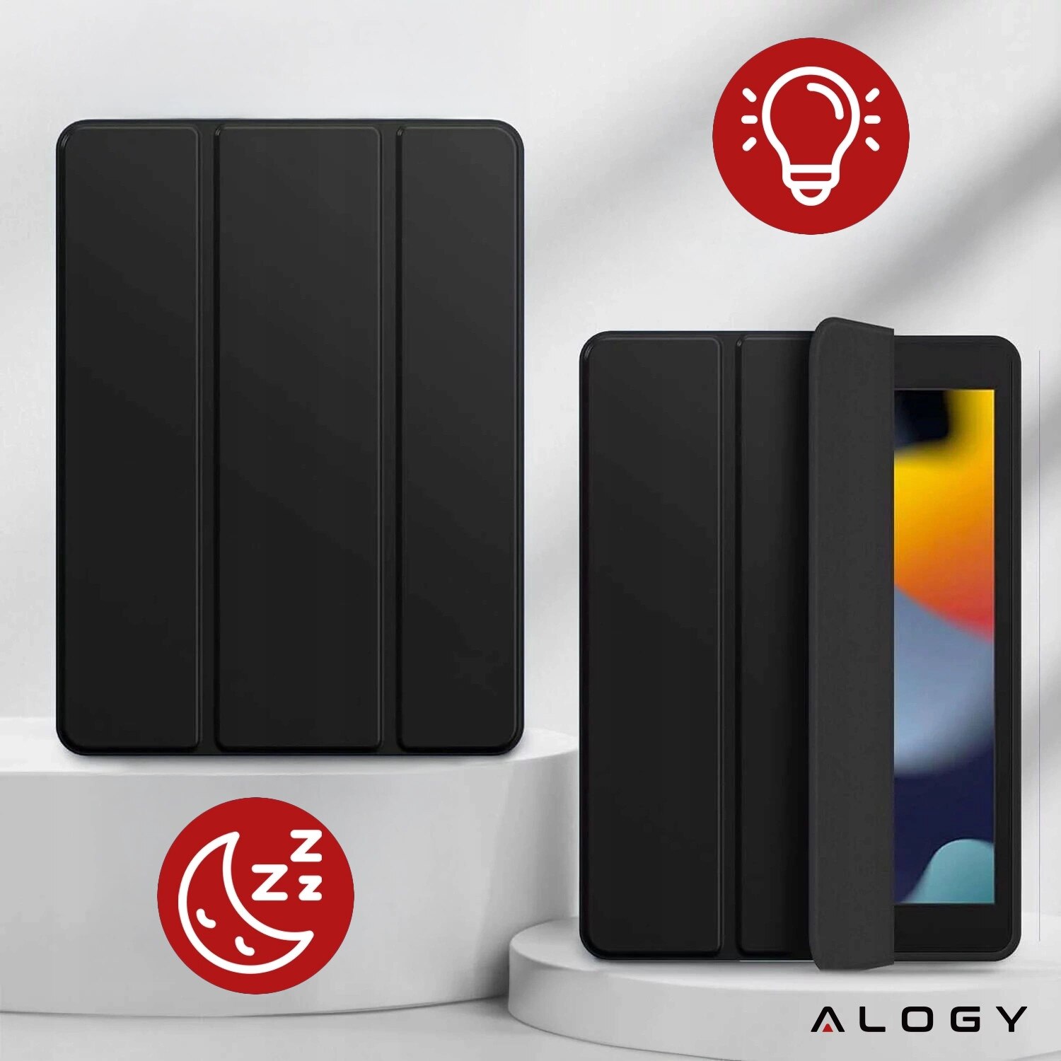 Husa Alogy ieftina cu spate TPU si spatiu pentru creion pentru Apple iPad 10.2 7/8/9Gen 2019/2020/2021, neagra