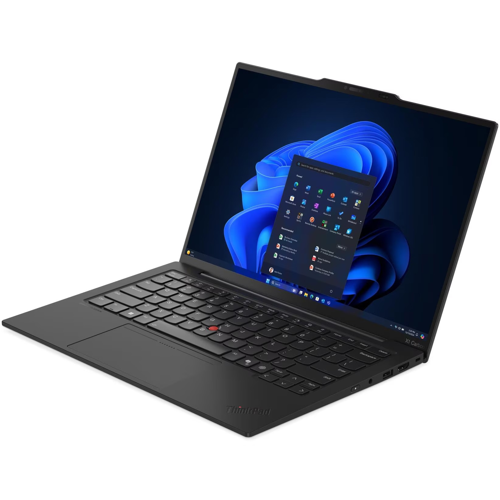 Laptop Lenovo ThiPad X1 Carbon Gen 13 Aura Edition cu procesor Intel Core™ Ultra 7 265U pana la 5.3GHz, 14" WUXGA, IPS, 64GB LPDDR5x RAM, 1TB SSD, Intel® Graphics , Windows® 11 Pro, Black, 3Y Courier
