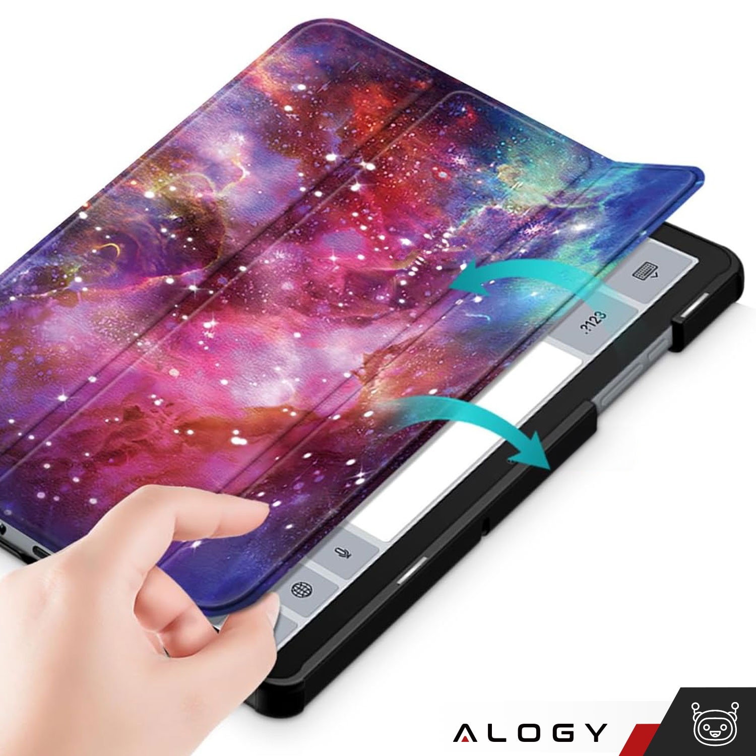 Etui pentru tableta Alogy Book Cover Case Unicorn, compatibil cu Samsung Galaxy Tab A9 Plus 2023 11", ecologic, cu suport, inchis pe magnet