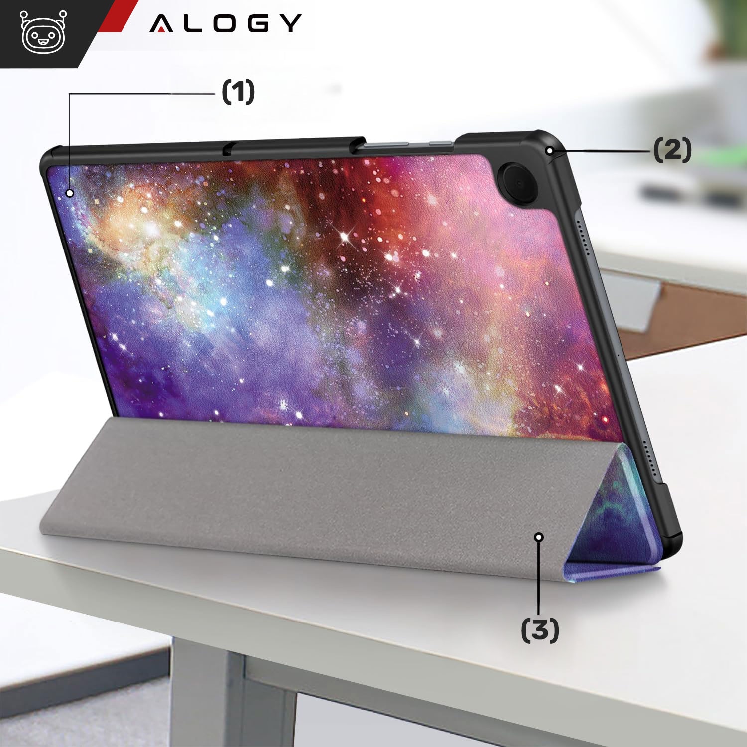 Etui pentru tableta Alogy Book Cover Case Unicorn, compatibil cu Samsung Galaxy Tab A9 Plus 2023 11", ecologic, cu suport, inchis pe magnet