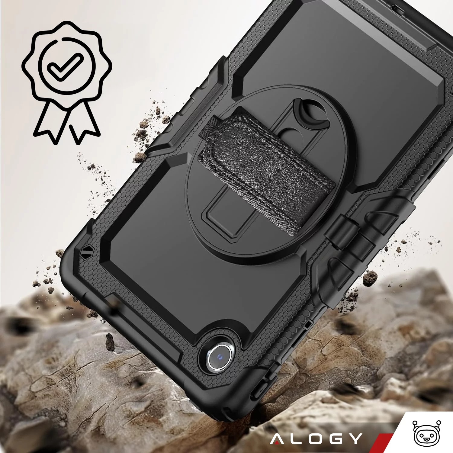Etui pancerne 360 pentru tableta Lenovo Tab M11 10.95" 11", Alogy Pirate, negru, cu suport pentru rysik, curea de umar