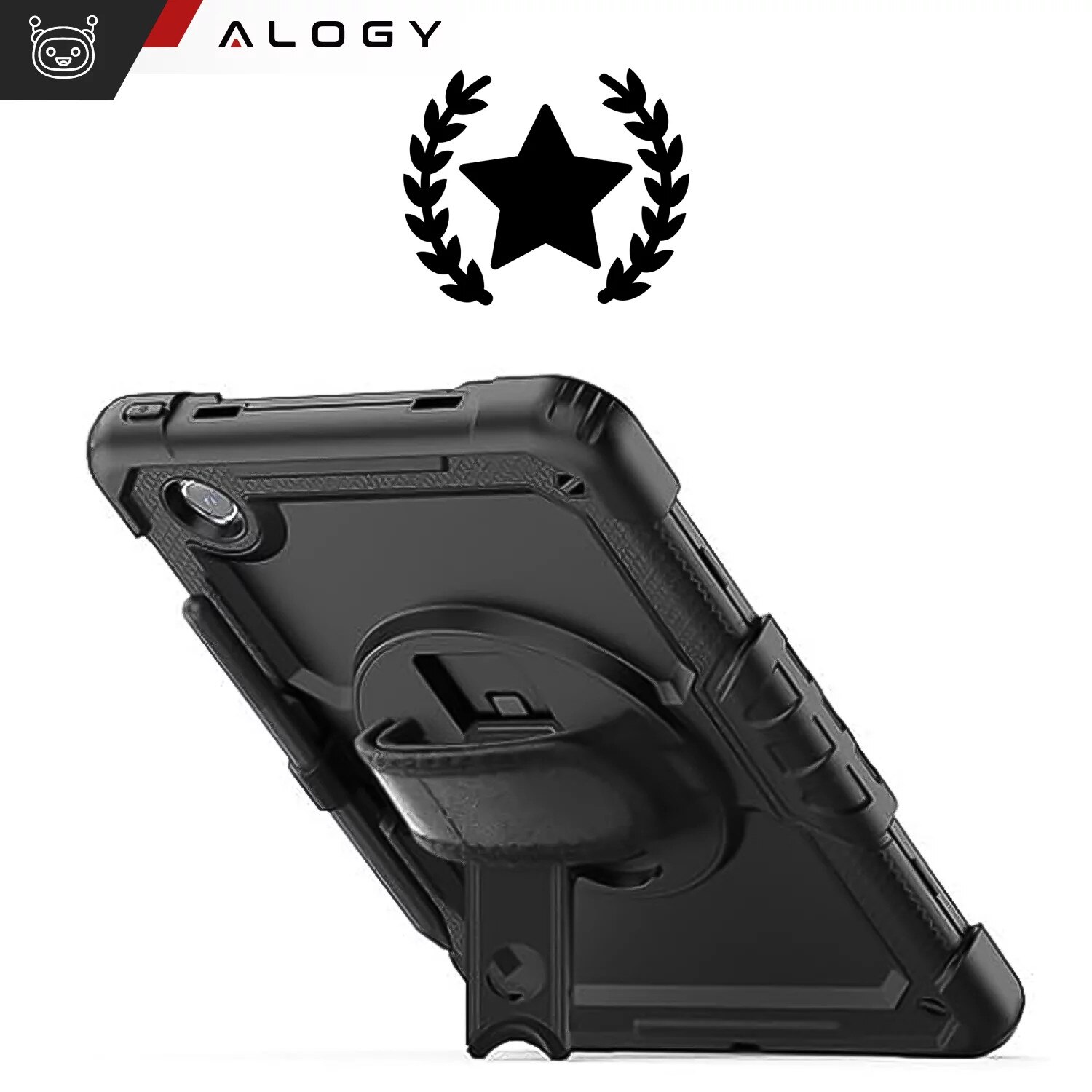 Etui pancerne 360 pentru tableta Lenovo Tab M11 10.95" 11", Alogy Pirate, negru, cu suport pentru rysik, curea de umar
