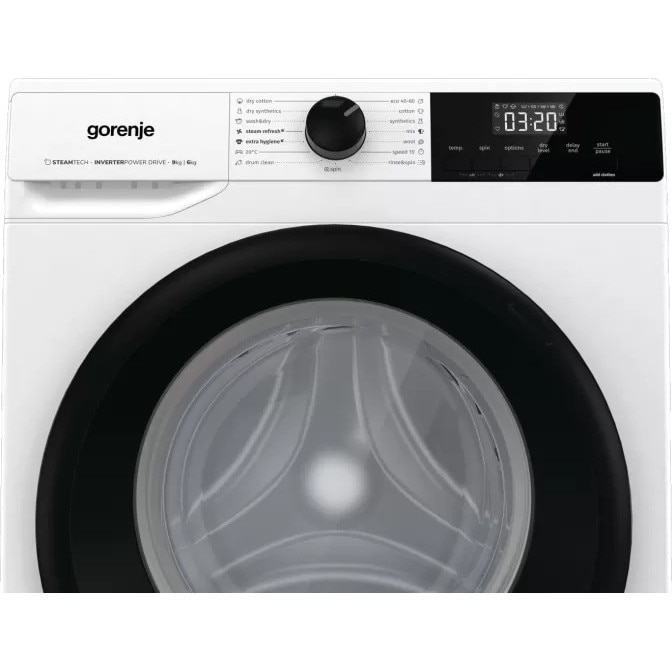 Mașină de spălat cu uscător Gorenje W1D2A964ADS, Capacitate spălare: 9 kg, Capacitate uscare: 6 kg, Display LED, Alb