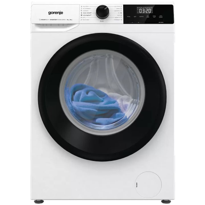 Mașină de spălat cu uscător Gorenje W1D2A964ADS, Capacitate spălare: 9 kg, Capacitate uscare: 6 kg, Display LED, Alb