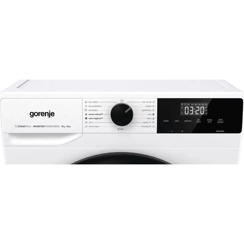 Mașină de spălat cu uscător Gorenje W1D2A964ADS, Capacitate spălare: 9 kg, Capacitate uscare: 6 kg, Display LED, Alb