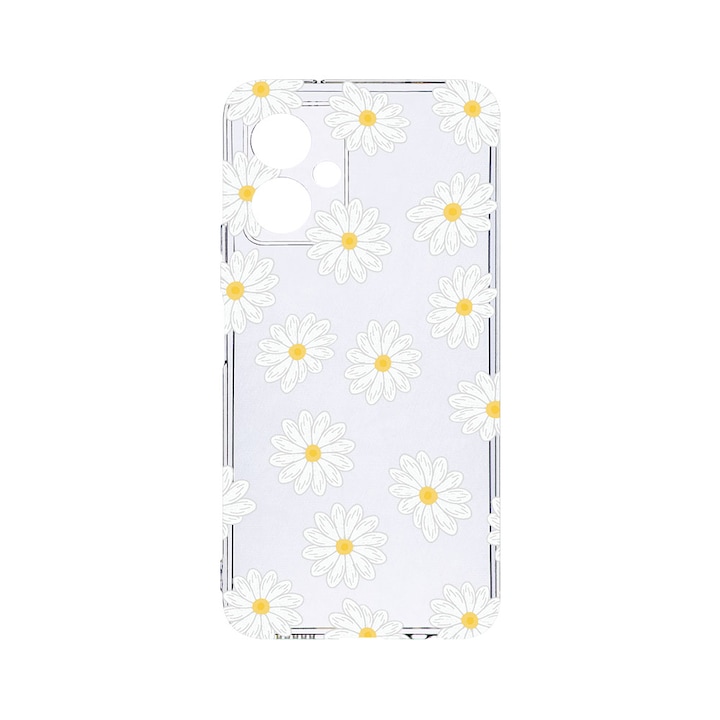 Husa BestCase® Clear Silicon 2MM, Compatibila Cu Motorola Moto G54, Happy Flowers Daisy, Antisoc, Protectie Camera, Margini ridicate pentru protectia ecranului, T 513