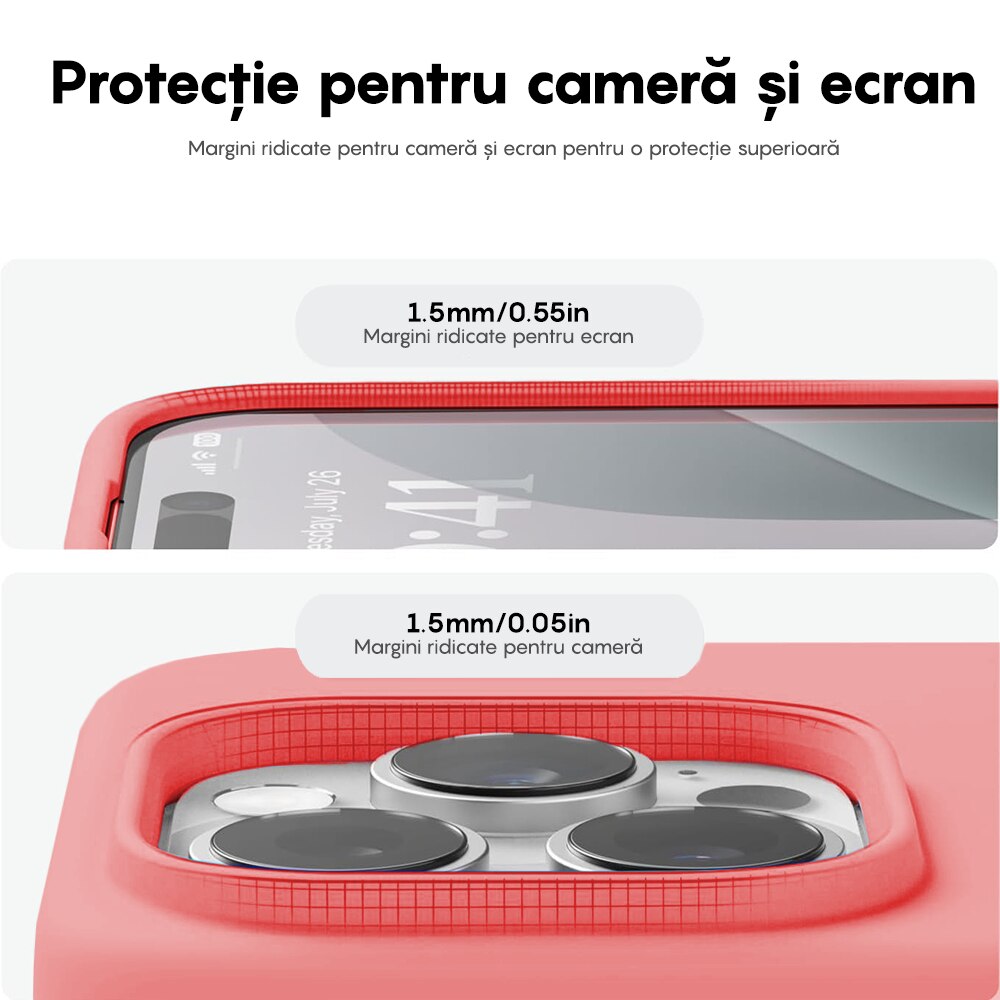 Husa CASEY STUDIOS™ compatibila cu iPhone 16 Pro Max, Soft Silicone Premium, Microfibra in Interior, Roz, de Protectie, Ultra Slim, pentru Incarcare Wireless, Margini Ridicate de Protectia Ecranului si a Camerelor