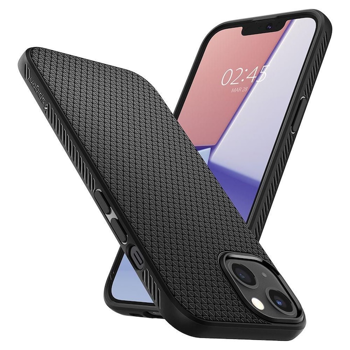 Carcasa Spigen Liquid Air compatibila cu Apple iPhone 13 Matte Black