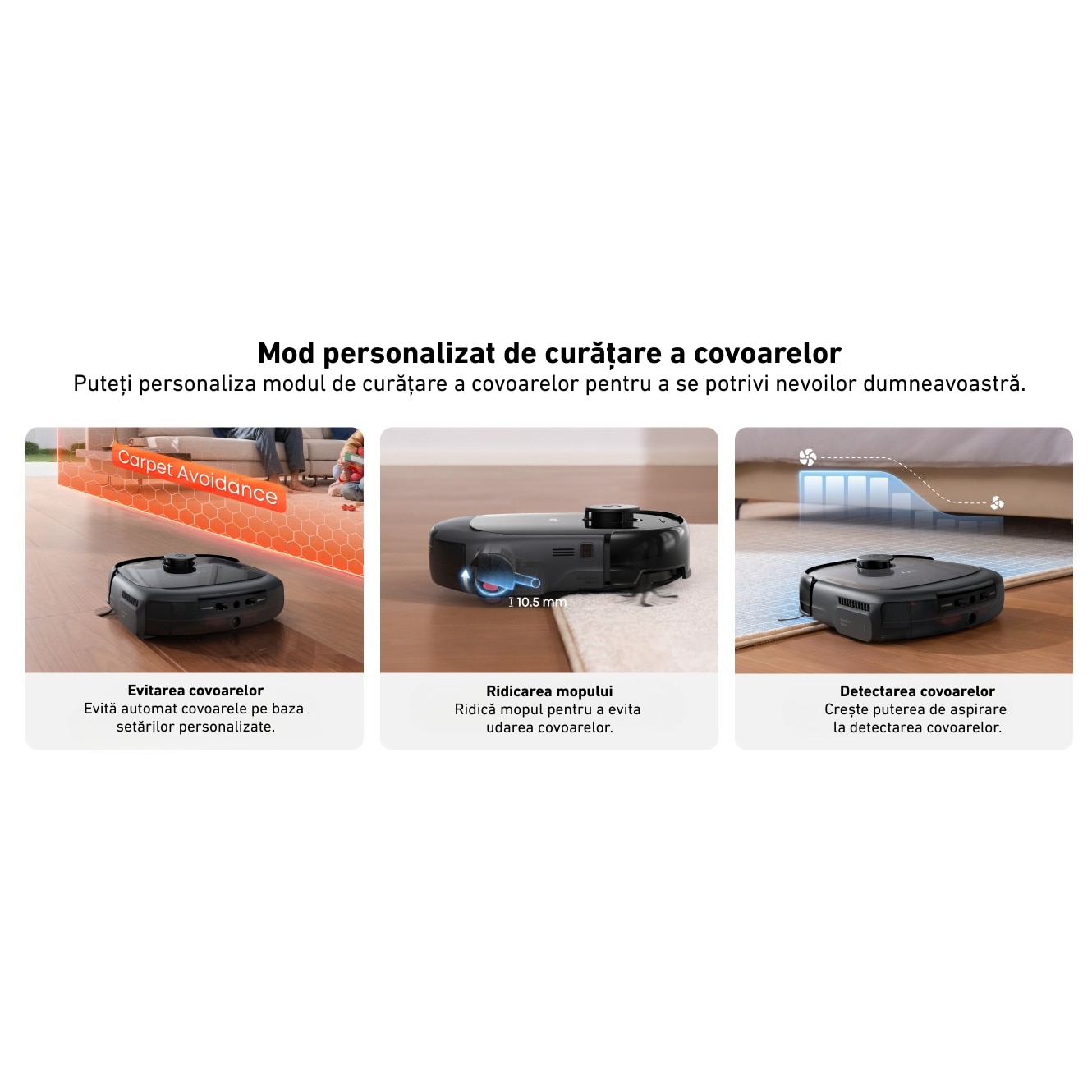 Aspirator robot eufy E25 Omni cu mop, sistem 20, 000 Pa, sistem HydroJet, statie All-in-one Negru