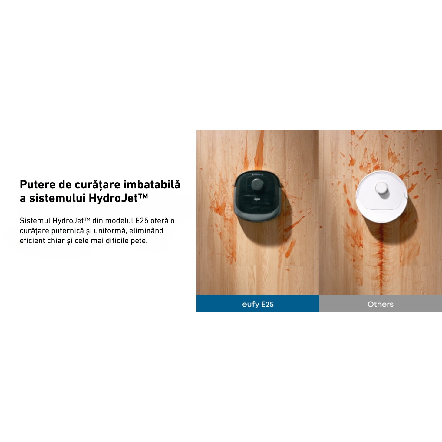 Aspirator robot eufy E25 Omni cu mop, sistem 20, 000 Pa, sistem HydroJet, statie All-in-one Negru
