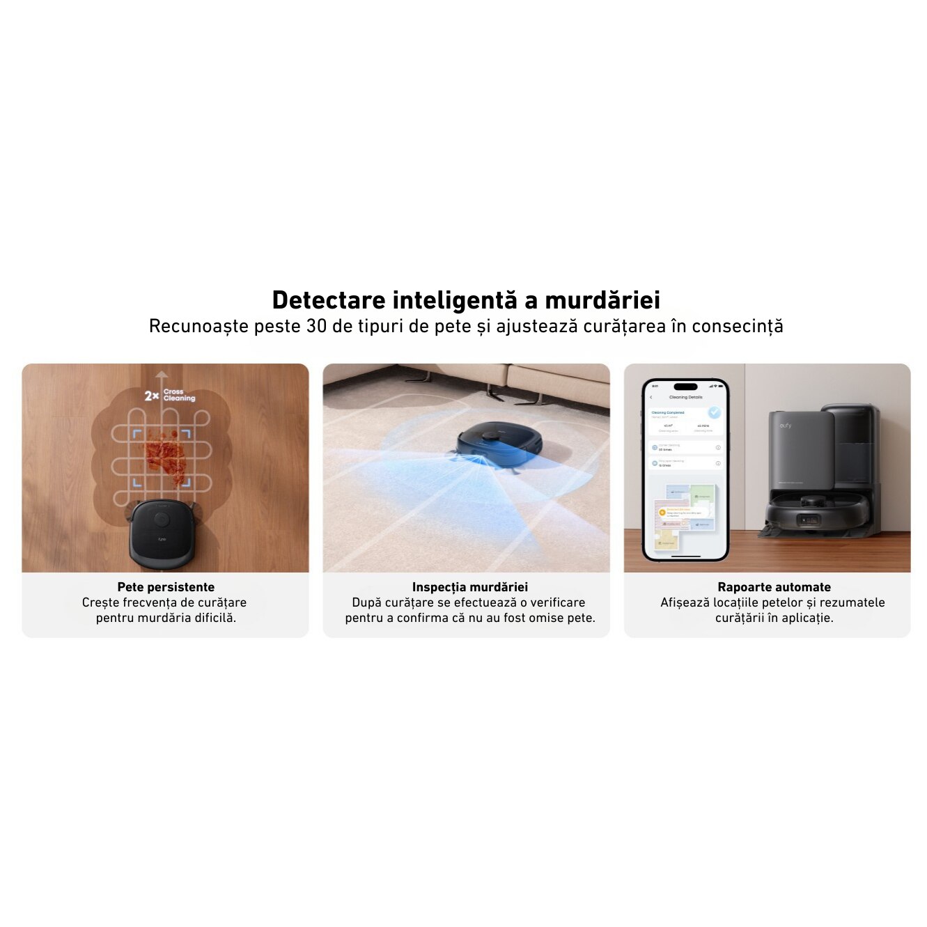 Aspirator robot eufy E25 Omni cu mop, sistem 20, 000 Pa, sistem HydroJet, statie All-in-one Negru