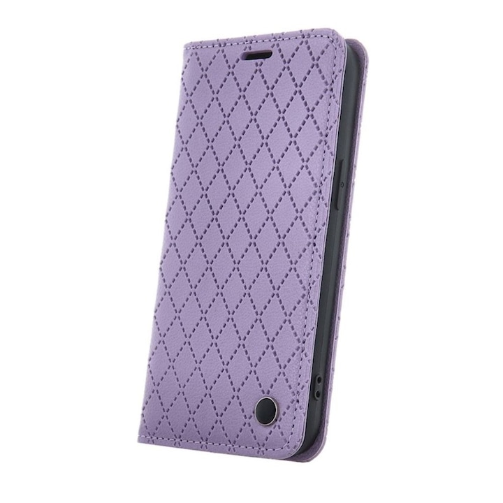 Husa tip carte, Carouri, Eleganta, compatibila cu Xiaomi Redmi Note 14 pro 5G, G-Tech Flip Book, inchidere magnetica, buzunar card, premium stand, Mov lavanda
