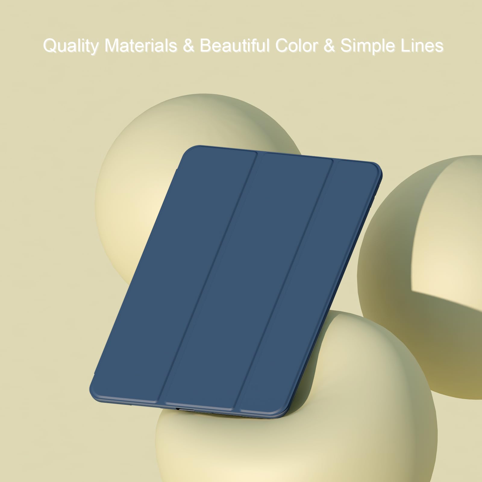 Husa tableta, pentru Samsung Galaxy Tab A9, Trezire automata / somn, atingere confortabila a pielii, capac de protectie subtire tripla cu TPU moale inapoi, Albastru