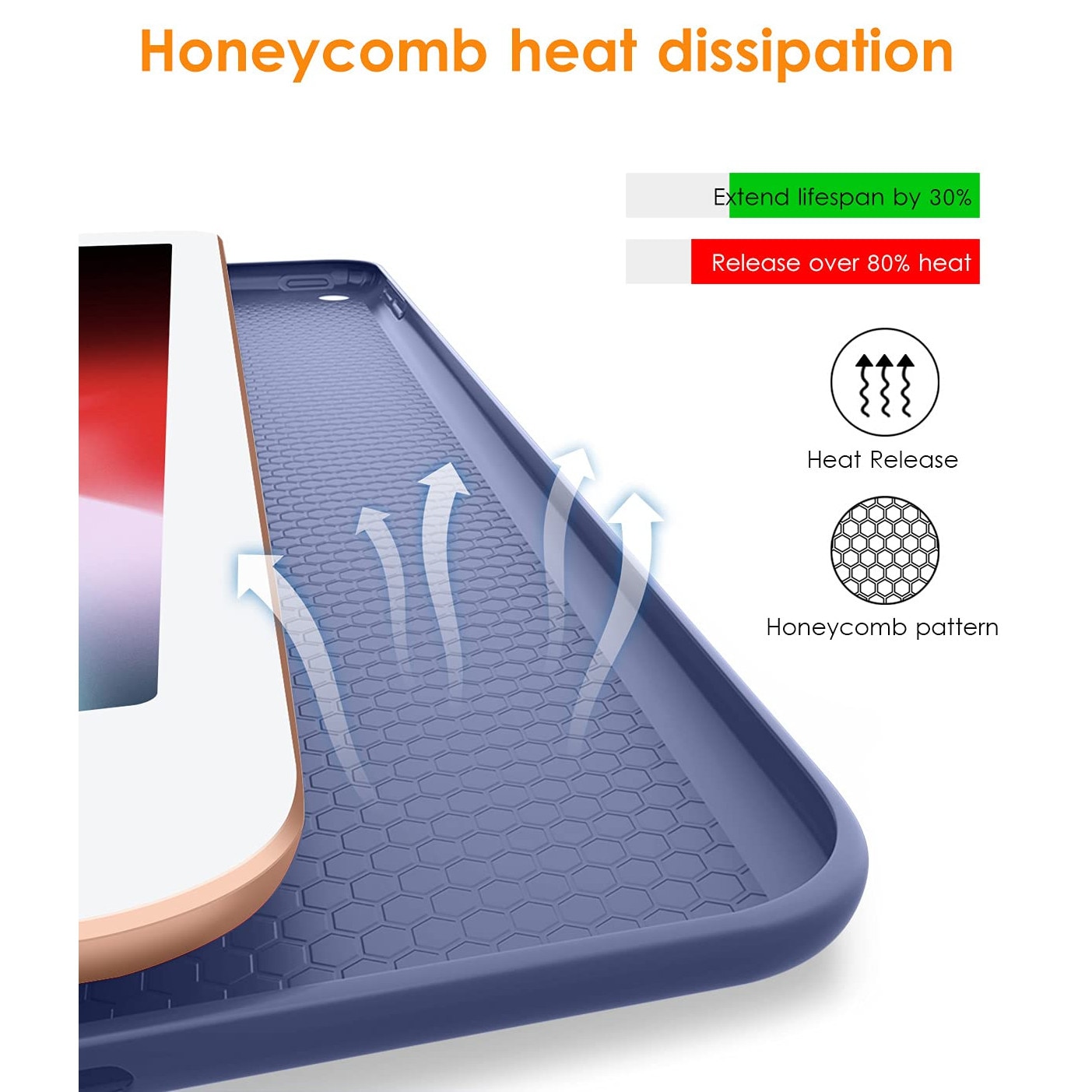 Husa tableta, pentru Samsung Galaxy Tab A9, Trezire automata / somn, atingere confortabila a pielii, capac de protectie subtire tripla cu TPU moale inapoi, Albastru