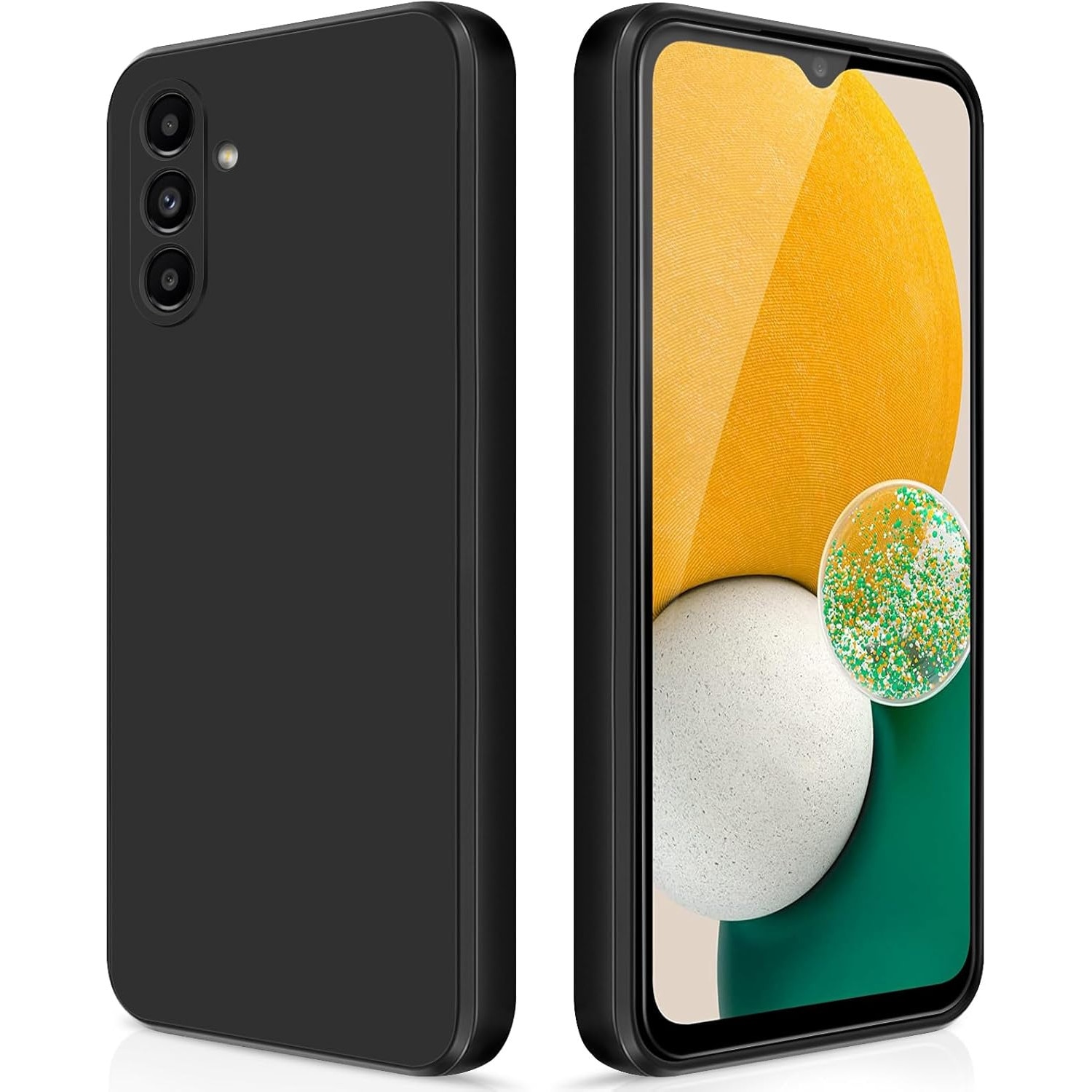 Husa telefon compatibila cu Samsung Galaxy A13 5G / A04S, Soft Silicone Premium, Anti-Soc, Protectie camera, Microfibra interior ( catifea ), Margini Ridicate pentru Protectia Ecranului, Negru