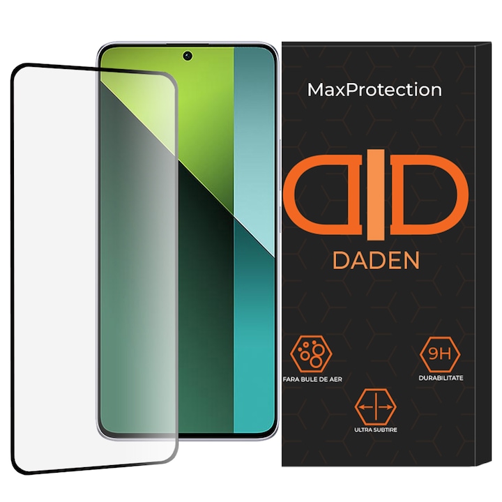 Folie Sticla pentru Xiaomi Redmi Note 13 Pro 5G / Poco X6 Daden MaxProtection, Full Cover, Protectie Profesionala, Ultra Rezistenta, Calitate Premium