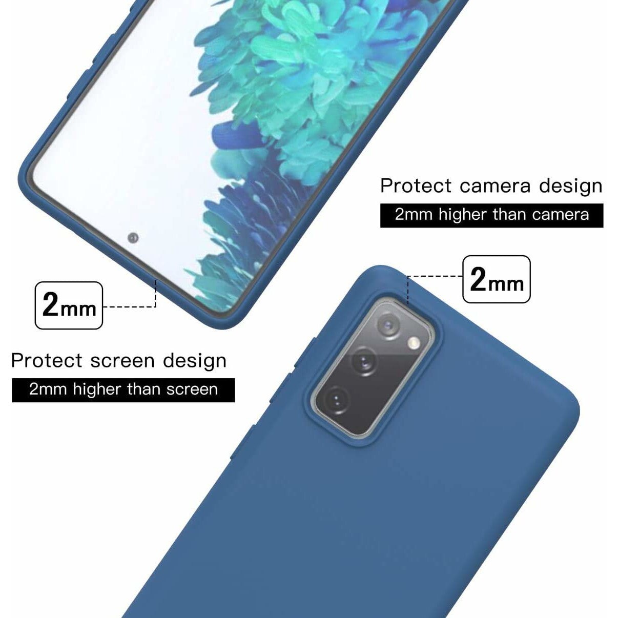 Husa din silicon ultra-slim MATA cu microfibra pe interior, compatibila cu Samsung Galaxy S20 FE / S20 FE 5G, Albastra