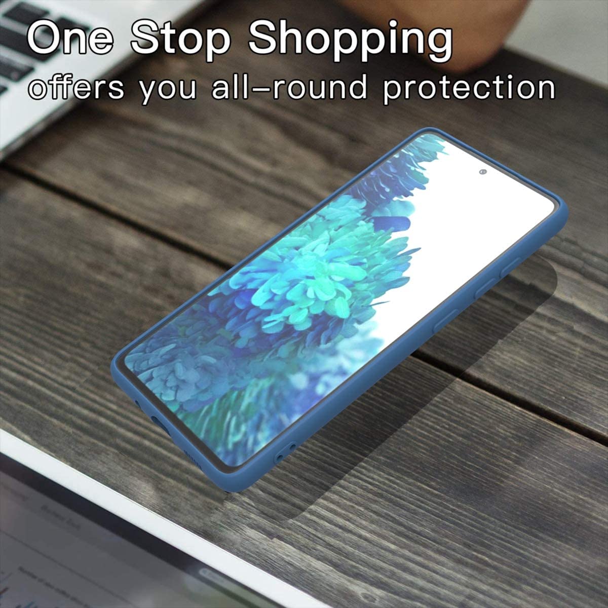 Husa din silicon ultra-slim MATA cu microfibra pe interior, compatibila cu Samsung Galaxy S20 FE / S20 FE 5G, Albastra