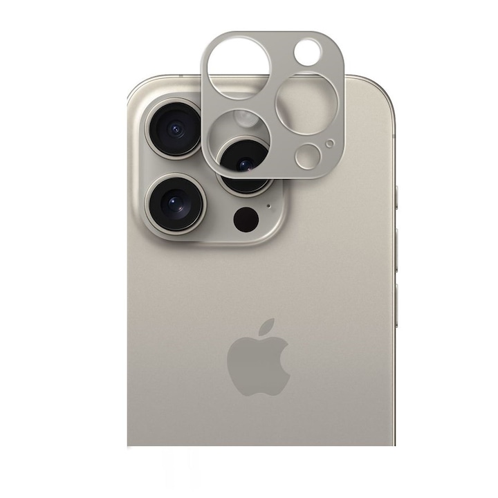 Rama protectie camera foto HOFI Alucam Pro compatibila cu iPhone 15 Pro / 15 Pro Max Titanium
