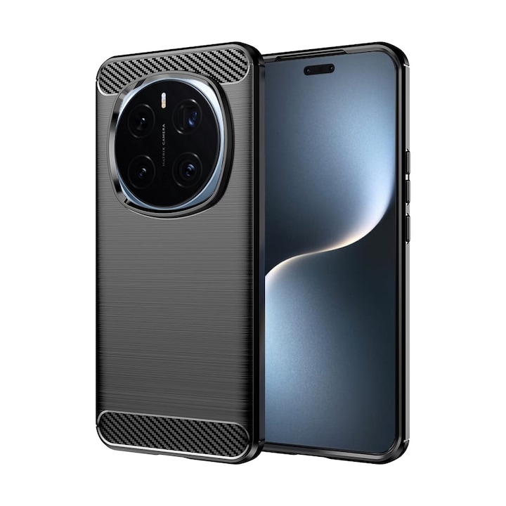 Husa pentru Honor Magic 7 Pro Daden Carbon Flexibila Antisoc, Hybrid Antisoc, Negru