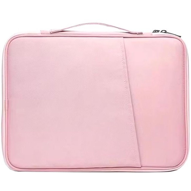 Geanta pentru Laptop 12.9"-13", Textil rezistent, Compatibil MacBook, Buzunare multiple, Roz