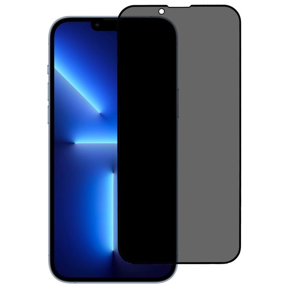 Folie protectie Privacy Proof compatibila Premium iPhone 13 Pro Max, Full Cover Black 6D, Full Glue, Sticla securizata Negru