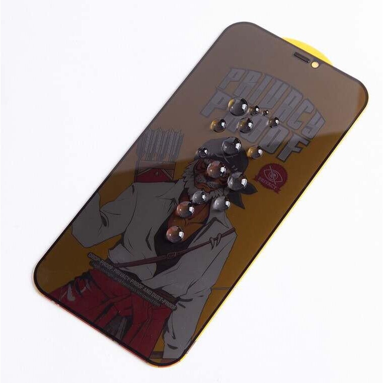 Folie protectie Privacy Proof compatibila Premium iPhone 13 Pro Max, Full Cover Black 6D, Full Glue, Sticla securizata Negru