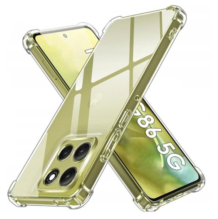 Husa Upzz® Shock Armor Compatibila Cu Motorola Moto G86, Protectie Sporita, Design Premium, Silicon, Transparenta