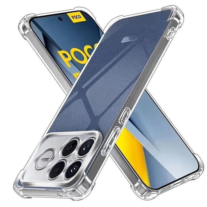 Husa antisoc pentru Xiaomi Poco F8 Ultra, Accesorio Shockproof Silicone, Transparenta