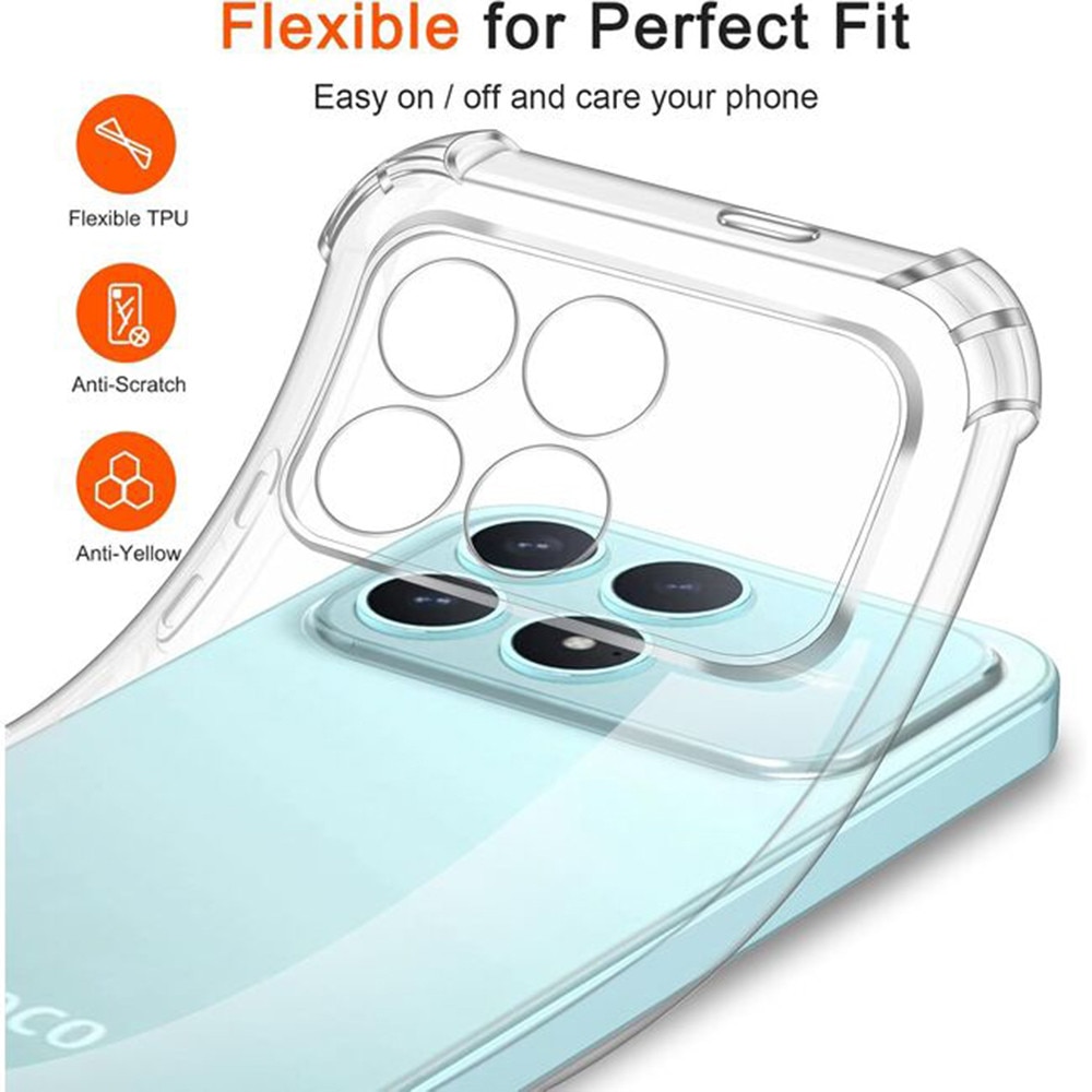 Husa antisoc pentru Xiaomi Poco F8 Ultra, Accesorio Shockproof Silicone, Transparenta