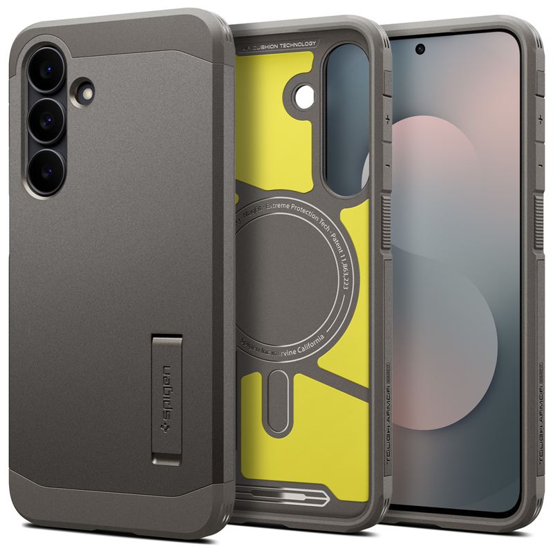 Carcasa Spigen Tough Armor cu MagSafe compatibila cu Samsung Galaxy S25 FE, Gunmetal