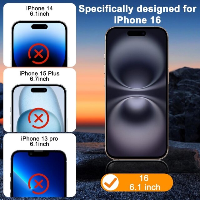 Set 3 Folii Protectie Sticla Temperata pentru iPhone 16, 6.1 Inch, Transparent, Rezistenta la Zgarieturi, 9H