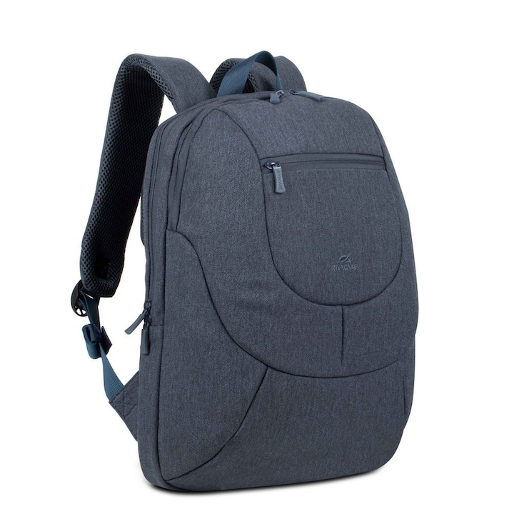 Rucsac pentru laptop, RivaCase, Poliester, 14", Gri inchis