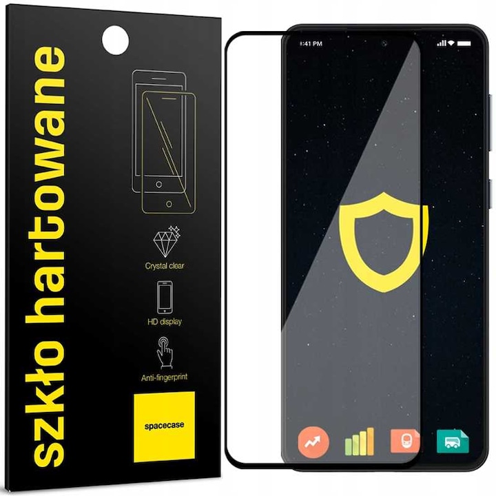 Sticla securizata 5D pentru Samsung Galaxy M55 5G, sticla Spacecase Margini rotunjite 5D, carcasa prietenoasa, rezistenta la zgarieturi, rezistenta la socuri, lipici puternic pe toata suprafata, protectie ecran, acoperire oleofoba