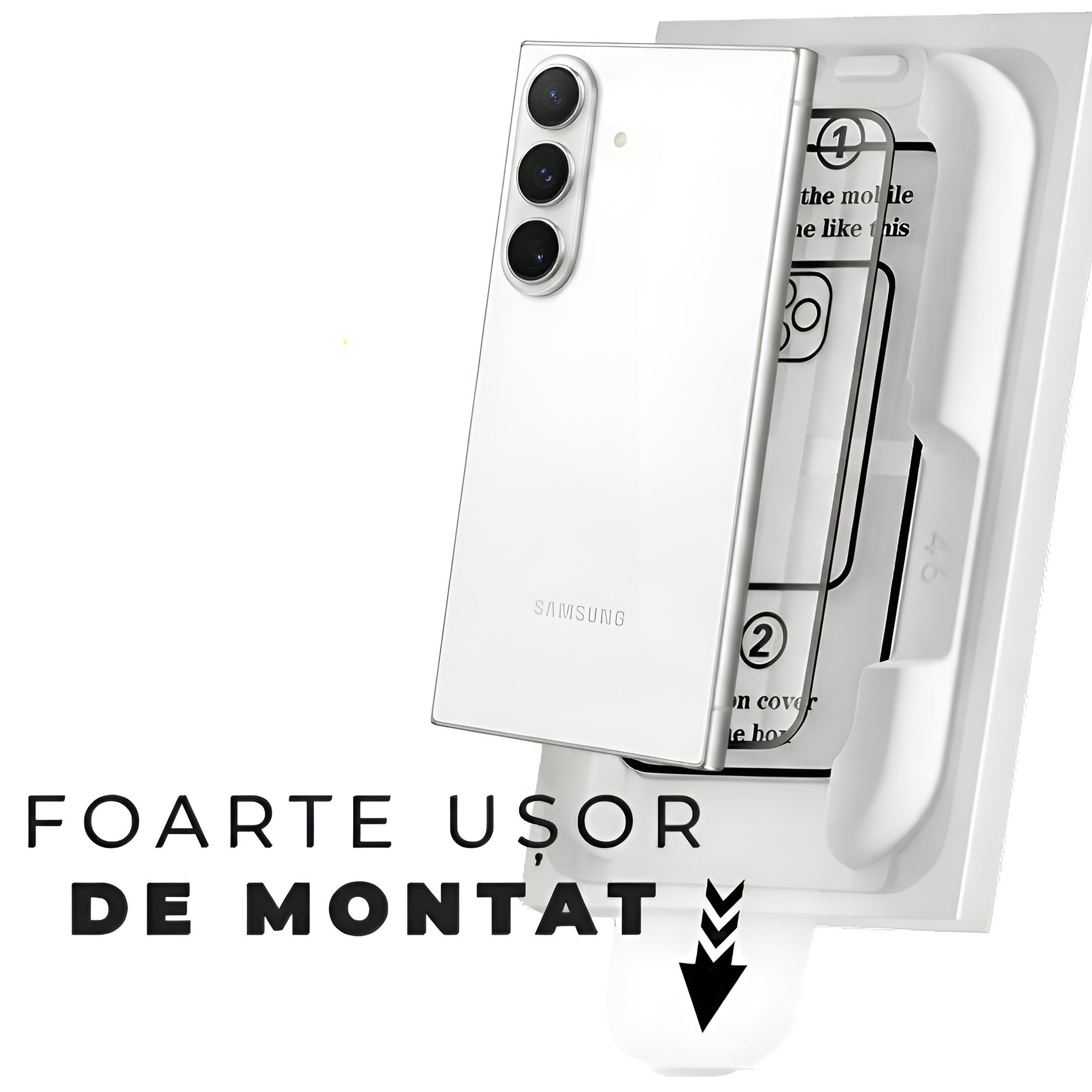 Folie sticla cu aplicator pentru Samsung Galaxy S26 Plus Daden MagicBox, Full Cover, 9H, Aplicator automat, Antisoc, Antizgarieturi, Margini negre, Calitate premium