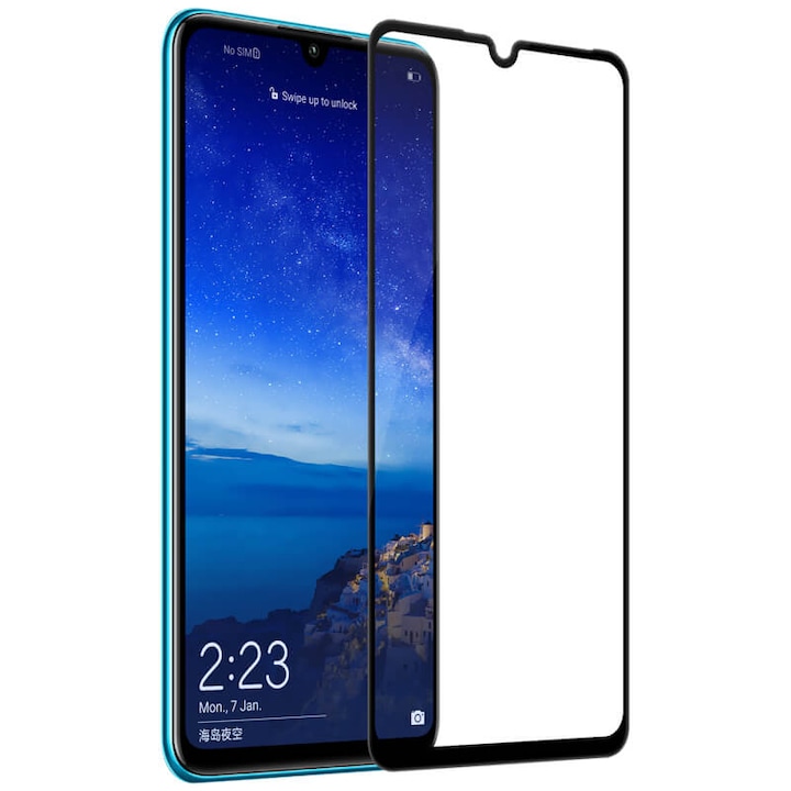 Folie protectie din sticla compatibila cu Xiaomi Redmi 9, full cover, full glue, lipici pe tot ecranul, PlanetPhone
