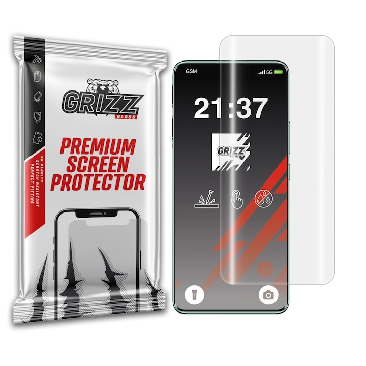 Folie pentru Xiaomi Redmi Note 14 Pro, Grizz Glass, hidrogel, transparent, usor de montat
