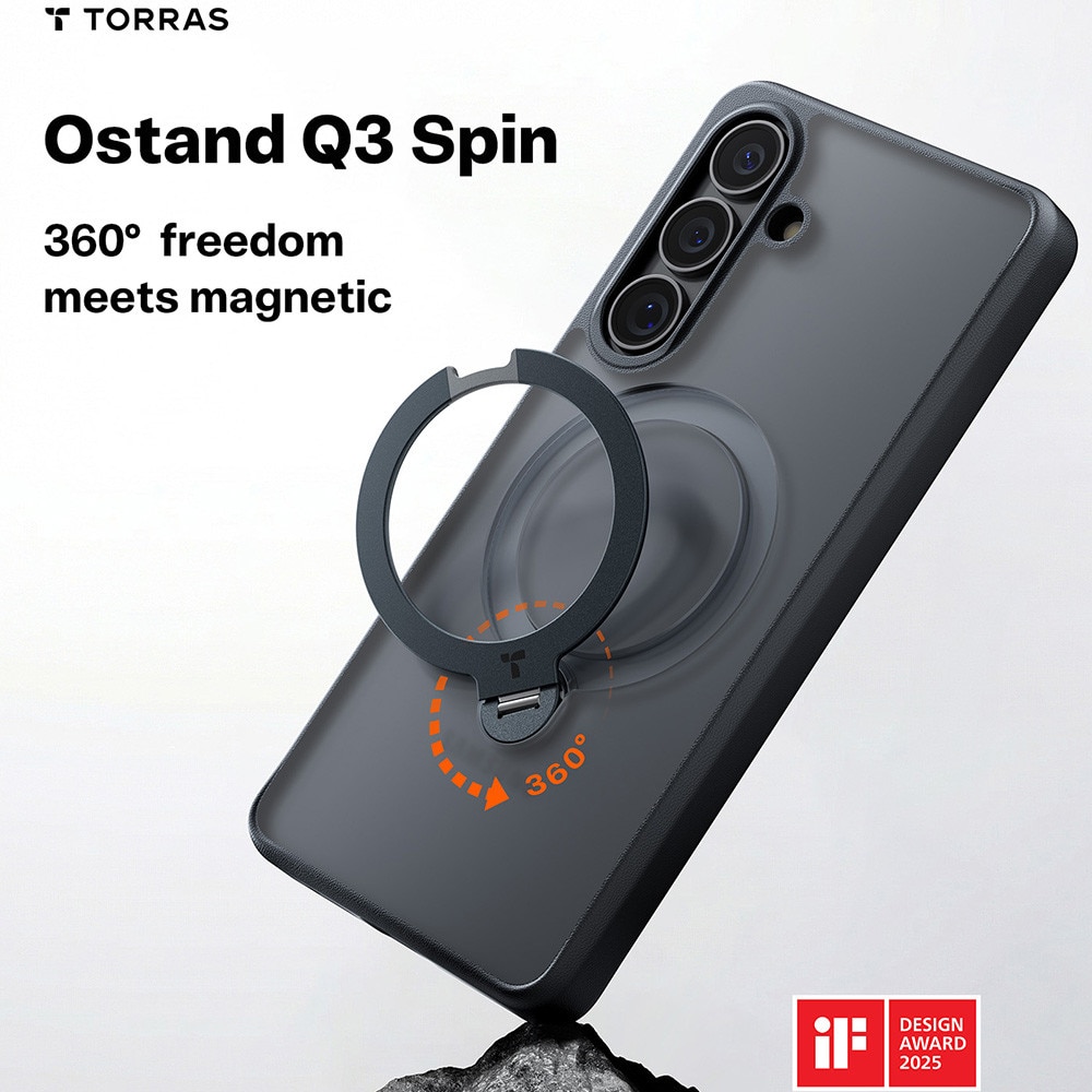 Husa pentru Samsung Galaxy S26 - Torras Ostand Spin Series - Black