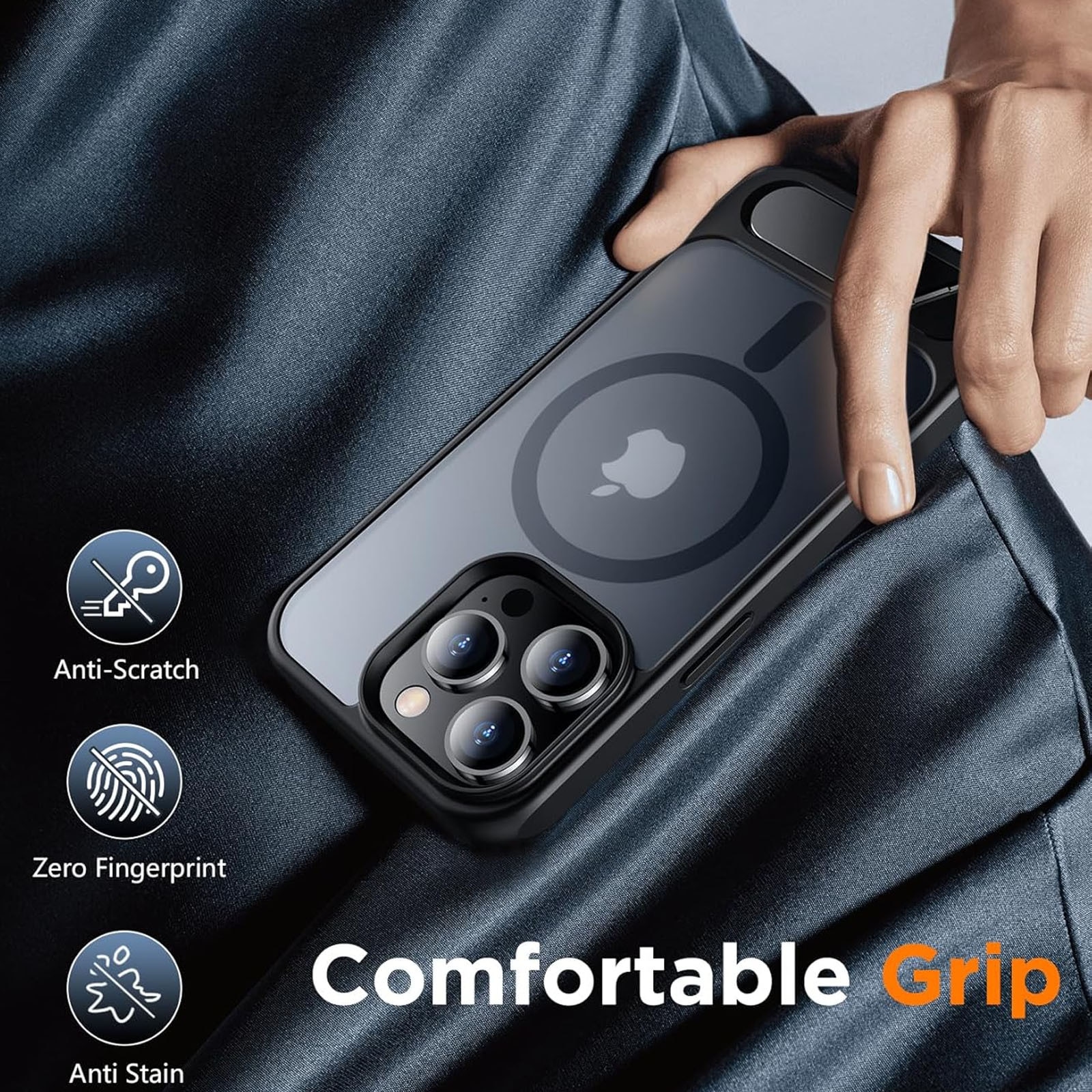 Husa telefon compatibila iPhone 16, Hggzeg, Husa protectie, Cu Inel magnetic si suport, Incarcare Wireless, Margini ridicate pentru protectia ecranului, Antizgarieturi, Decupaje Precise, Design mata, PC/TPU, Negru