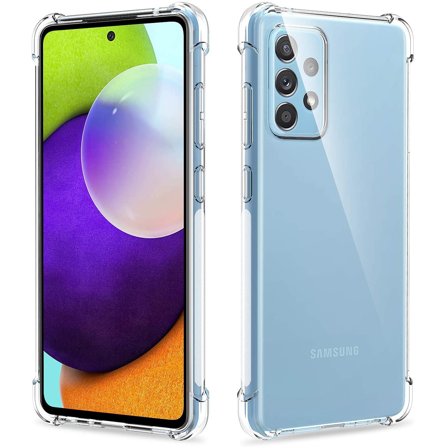 Husa slim transparenta compatibila cu Samsung Galaxy A72, antisoc, colturi intarite, silicon antialunecare
