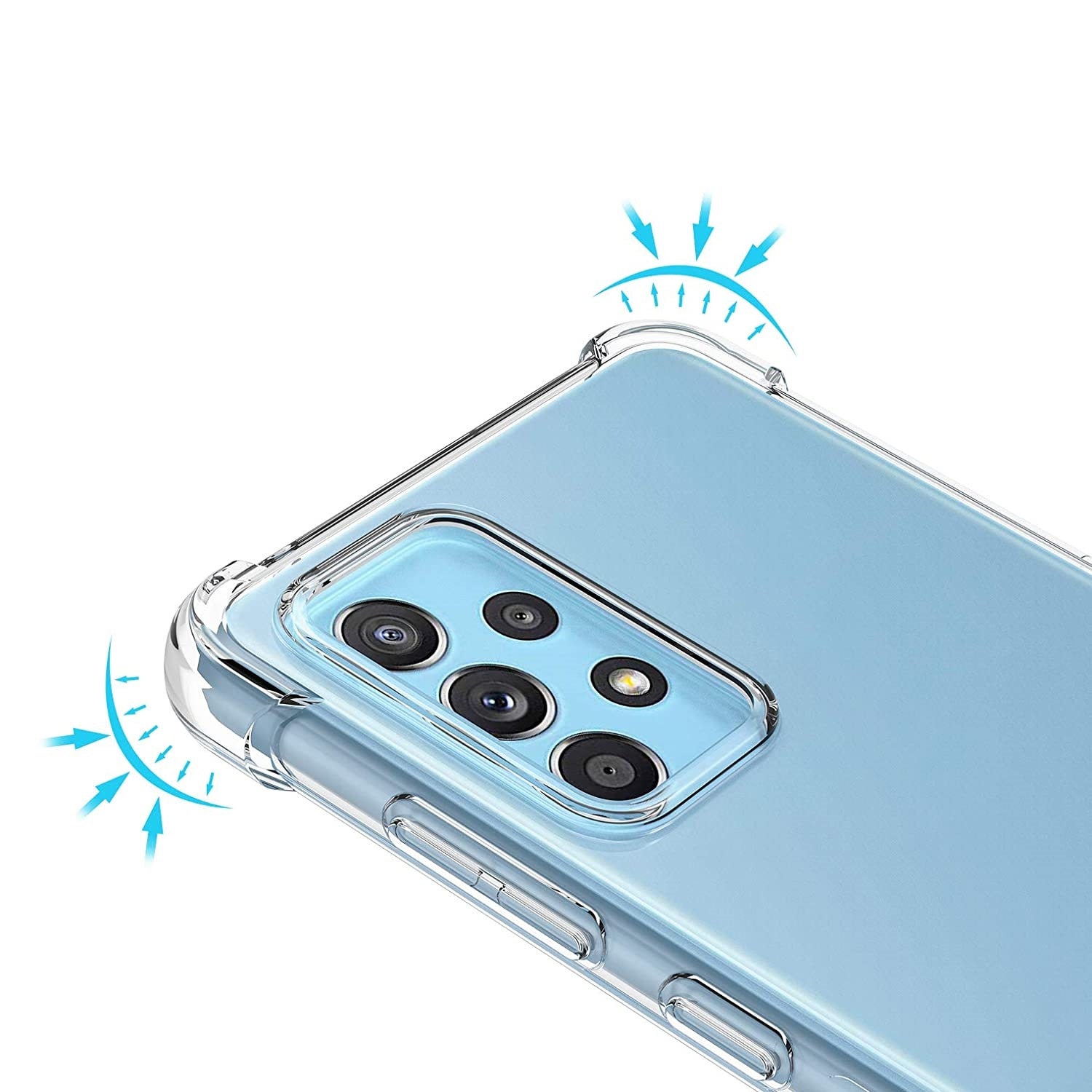 Husa slim transparenta compatibila cu Samsung Galaxy A72, antisoc, colturi intarite, silicon antialunecare
