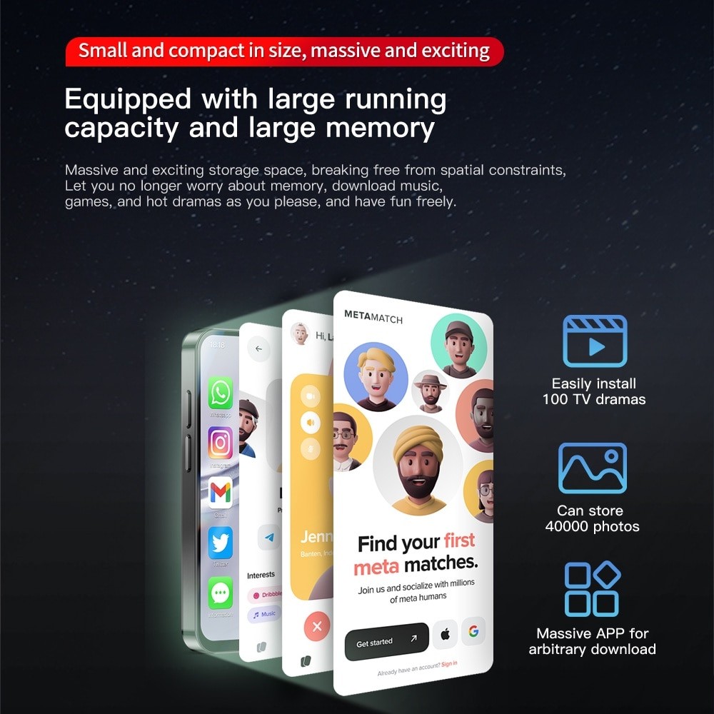 SOYES XS19 Pro 3GB RAM 32GB ROM 3.88 Inch Mini telefon mobil 4G Android 12 Albastru