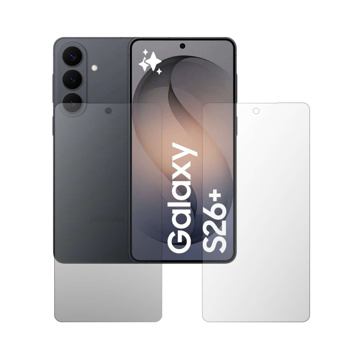Set 2X Folie Protectie Ecran Folie24, pentru Samsung Galaxy S26+ Plus, 1X Ultra-Clear + 1X Mata, Acoperire Totala Full-Display, Adezive, Flexibile cu Auto Regenerare