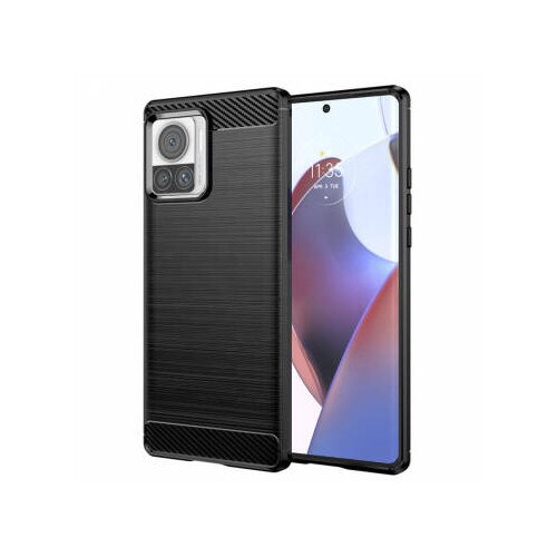 Husa pentru Motorola Edge 30 Ultra - Techsuit Carbon Silicone - Black