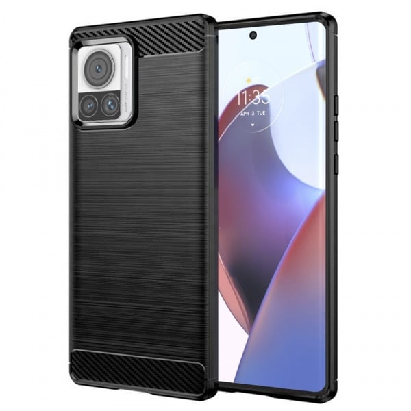 Husa pentru Motorola Edge 30 Ultra - Techsuit Carbon Silicone - Black