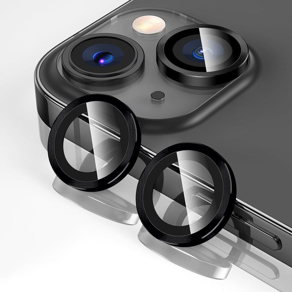 Folie Protectie Lentile Camera compatibila cu iPhone 15 / iPhone 15 Plus, CASEY STUDIOS™ MaxDefense+, Ultra HD, Protectie Profesionala Camere 3D, Anti Amprente, Anti Zgarieturi, Anti Socuri, Negru