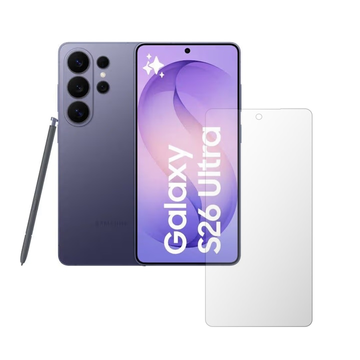 Folie Protectie Ecran Folie24, pentru Samsung Galaxy S26 Ultra, 1X Ultra-Clear cu Acoperire Totala Full-Display, Adeziva, Flexibila cu Auto Regenerare