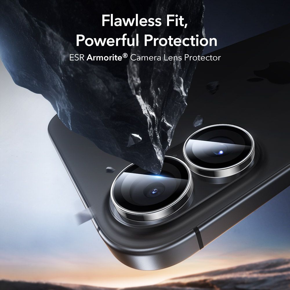 Protectie sticla securizata camera foto ESR Armorite compatibil cu iPhone 16 / 16 Plus / 17, Clear