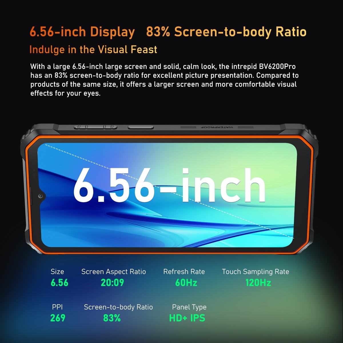 Telefon mobil Blackview BV6200 Pro, 6.56" FHD+, 18GB RAM(6GB + 12GB extensibili), 128GB ROM, Android 14, 13000mAh, 8 cores, Dual SIM, NFC/Amprenta/caracteristici faciale, Portocaliu