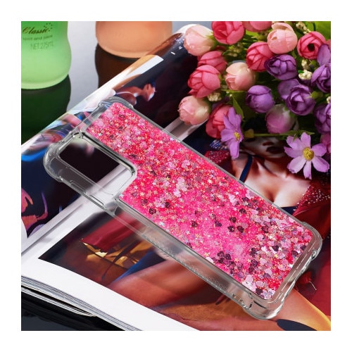 Husa compatibila cu Samsung Galaxy A15, cu Apa si Sclipici, Glitter, Fashion, protectie camera, Premium Quality, Roz, ISAG